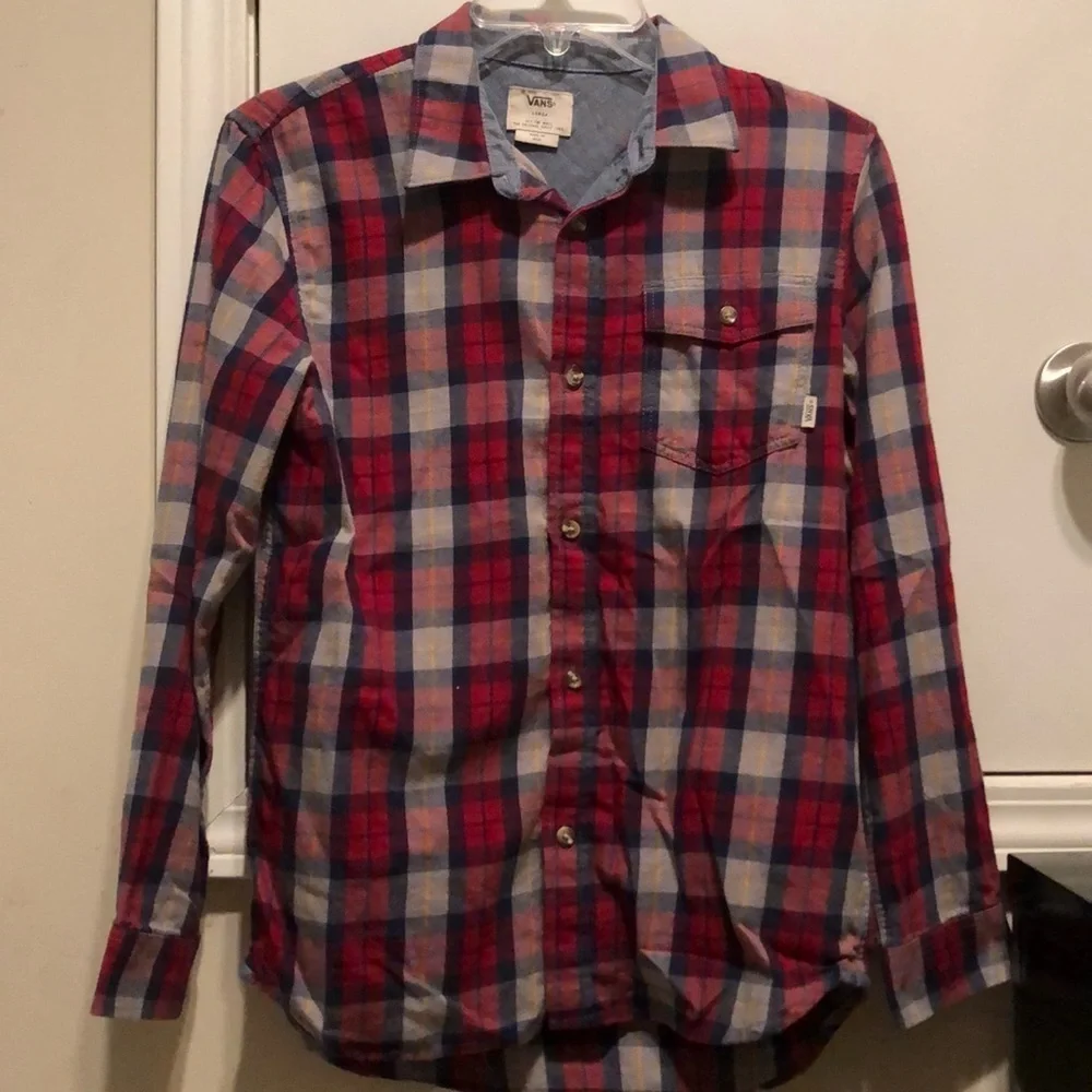 Vans plaid button down shirt